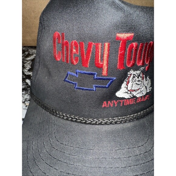 VTG Chevy Tough Anytime Baby Snapback Hat Cap Chevrolet Bulldog Faded Distressed - Picture 3 of 13
